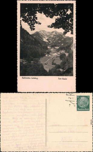 Ansichtskarte hallstatt blick - ansichtskarte,